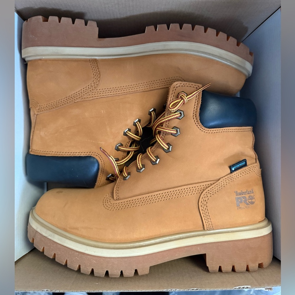 Timberland PRO 6” Waterproof Steel Toe Direct Attach Work Boot, Size 8.5 Men